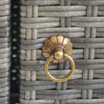 Outdoor Storage Cabinet, Waterproof PE Rattan Cabinet with Drawer for Indoor, Outdoor Swimming Pool, Gray - Image 8