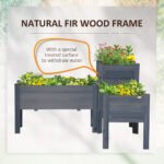 Raised Garden Bed Set of 3, Elevated Wood Planter Box with Legs and Bed Liner for Backyard and Patio to Grow Vegetables, Herbs, Gray - Image 6