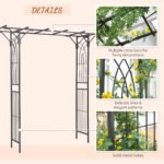 82'' Decorative Metal Garden Trellis Arch with Durable Steel Tubing & Elegant Scrollwork, Perfect for Weddings - Image 5