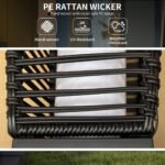 Solar Floor Lamp, Outdoor Rattan Garden Lantern Pathway Light & Decorative Driveway Lighting, Black - Image 4