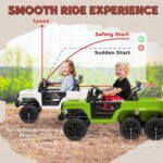 12V 4x4 Kids Electric Car w/ 2WD/4WD Switchable, Remote Control, Spring Suspension System, Back Trailer, Camouflage - Image 8