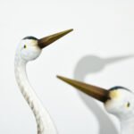 Crane Garden Statues, 28.5" & 29" Standing Bird Sculptures, Metal Yard Art Decor, Landscape Decoration Set of 2, Blue - Image 7