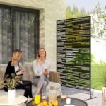 78" H x 48" W Metal Outdoor Privacy Screen, Freestanding Decorative Privacy Fence Screen for Balcony, Black - Image 2