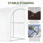 10' x 5' x 7' Outdoor Walk-In Greenhouse, Plant Nursery with Zippered Doors, PE Cover and 3 Wire Shelves, White - Image 4