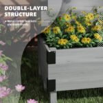 2 Tier Trellis Planter, Wooden Raised Garden Bed, Gray - Image 5