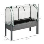 Raised Garden Bed with PE Greenhouse Cover Outdoor Planter Box for Herbs and Vegetables, 48 x 22 x 46 inch, Dark Gray - Image 3