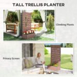 Trellis Planter for Climbing Plants, Raised Garden Bed with Trellis, Planter Box for Outdoor, 28.25" x 15" x 59", Brown - Image 6