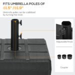 Umbrella Stand for 1.5", or 1.9" Umbrella Poles, Fillable Umbrella Base - Image 4