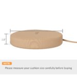 Patio Chair Cushions Set of 4 Round Seat Cushions for Dining Bistro Chairs Machine Washable, 15" x 15" x 3", Khaki - Image 3