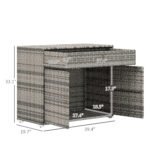 Outdoor Storage Cabinet, Waterproof PE Rattan Cabinet with Drawer for Indoor, Outdoor Swimming Pool, Gray - Image 3