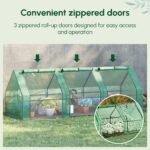 9' x 3' x 3' Portable Mini Greenhouse Outdoor Garden with Large Zipper Doors and Water/UV PE Cover, Green - Image 4