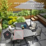 Patio Umbrella Base Holder, Heavy Duty Outdoor Umbrella Stand Base, Filled Up to 42lbs with Sand or 33lbs with Water for Garden, Poolside - Image 5