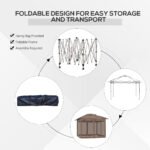 12' x 12' Pop Up Canopy Tent with Netting and Carry Bag, Instant Sun Shelter with 137 sq.ft Shade, Tents for Parties, Height Adjustable, for Outdoor, Garden, Patio - Image 6