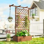 Wooden Trellis Planter Box, Raised Garden Bed to Grow Vegetables, Herbs and Flowers - Image 7