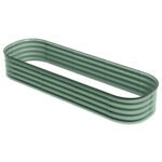 6.4' x 2' x 1' Galvanized Raised Garden Bed Kit, Metal Planter Box with Safety Edging, Green