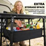 3ft Aluminum Small Folding Table, Portable Camping Table with Storage Bag, Carry Bag for Outdoor Picnic BBQ, Black - Image 5