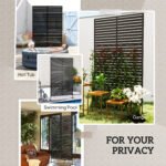 Decorative Privacy Fence Screen, Metal Outdoor Privacy Screen Climbing Plant Trellis with Stand, 78" H x 48" W, Black - Image 6