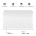10' x 5' x 7' Outdoor Walk-In Greenhouse, Plant Nursery with Zippered Doors, PE Cover and 3 Wire Shelves, White - Image 7