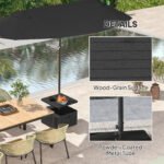 Patio Umbrella Base with Table Tray, Heavy Duty Weighted Umbrella Stand，Wheels Handles, 176lbs，Stand Filling - Image 8