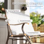 2-Person Outdoor Glider Bench, Patio Glider Loveseat Chair with Powder Coated Steel Frame, 2 Seats Porch Rocking Glider for Backyard, Lawn and Garden, Mixed Gray - Image 6