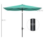 6.5' x 10' Patio Market Umbrella with Crank and Tilt - Image 3