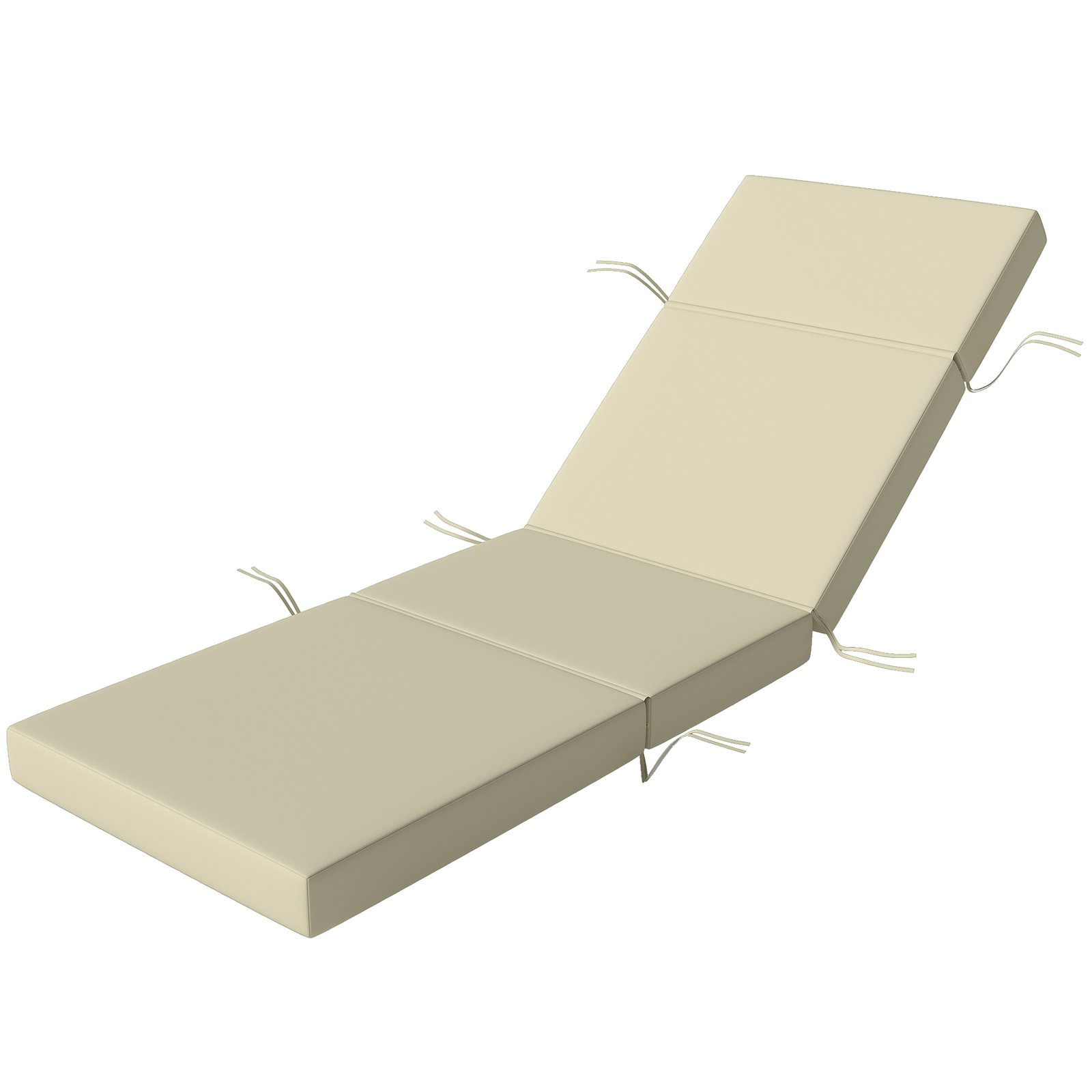 suZ90b19d562285df.jpg Chaise Lounge Cushion, 4" Thick Outdoor Lounge Chair Cushions with Ties for Patio, 26" x 80 ", Cream White - Image 1