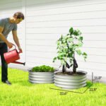 Set of 2 Raised Garden Bed, Metal Planter Box with Safety Edging, Easy-to-assemble Stock Tank 2'x2'x1' Silver - Image 3