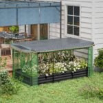 Galvanized Steel Planter Box with Crop Cage and Shade Cloth, Raised Garden Bed for Flowers, Veggies and Herbs, Gray - Image 2