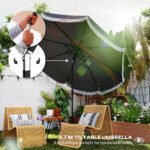 9FT Patio Umbrella, UPF 30+ Outdoor Market Umbrella with Crank, 8 Ribs, Push Button Tilt, Vented for Patio Deck Backyard Lawn - Image 4