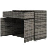 Outdoor Storage Cabinet, Waterproof PE Rattan Cabinet with Drawer for Indoor, Outdoor Swimming Pool, Gray