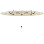 15ft Double-Sided Outdoor Umbrella with Solar Lights, UPF50+ Extra Large Aluminum Patio Umbrella with Crank - Image 9
