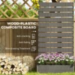 Trellis Planter for Climbing Plants, Raised Garden Bed with Trellis, Planter Box for Outdoor Garden, Dark Gray - Image 5