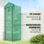 Mini Greenhouse with Screen Roof, 5 Tier Portable Small Greenhouse with High Strength PE Cover, Green - Image 5