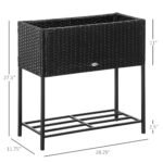 PE Rattan Wicker Raised Flower & Vegetable Planter, Rack Shelf Box - Image 3