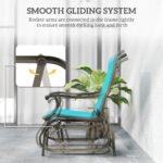Outdoor Glider Chair Patio Glider Swing Chair with Mesh Seat, Steel Frame for Backyard, Garden, Porch, Blue - Image 4