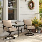Patio Chair Cushions Set of 2 with Seat & Backrest, Fade Resistant Seat Replacement Cushion Set, Beige - Image 7