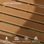 All-Weather Patio Chair, HDPE Patio Dining Chair, Heavy Duty Wood-Like Outdoor Furniture for Garden, Backyard, Deck, Porch, Lawn, Brown - Image 5