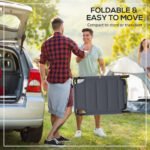 Outdoor Lounge Chair, 4 Position Adjustable Backrest, Folding, Cushioned w/ Sun Shade Roof & Pillow, Gray - Image 5