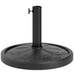 Round Patio Umbrella Base, 26 lbs Resin Outdoor Umbrella Stand Base, Patio Umbrella Stand for 1.3"/1.5"/1.9" Umbrella Poles for Outdoor, Lawn, Poolside
