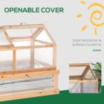 48" x 24" x 32.25" Elevated Planting Beds Garden Wooden Cold Frame Greenhouse Flower Planter Protection Wood - Image 7