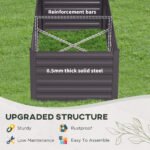 Galvanized Raised Garden Bed, Steel Outdoor Planters with Reinforced Rods, 71" x 36" x 23", Dark Gray - Image 5