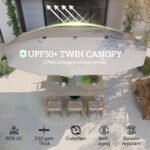 15ft Double-Sided Outdoor Umbrella with Solar Lights, UPF50+ Extra Large Aluminum Patio Umbrella with Crank - Image 4