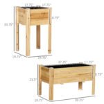 Raised Garden Bed Set of 3, Wooden Elevated Planter Box with Legs and Bed Liner, for Backyard and Patio to Grow Vegetables, Herbs, and Flowers, Natural - Image 3