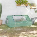 71" x 55" x 32" Mini Greenhouse, Small Green House, Garden Planting Shed, Outdoor Flower Planter Warm House with Zipper Windows, Green - Image 2