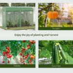 10' x 3' x 7' Walk-in Lean-to Greenhouse, Steel, 4 Zipper Roll-up Windows & 2 Doors, UV Protecting PE Cover for Growing Flowers, Vegetables, Tropical Plants, Saplings, Succulents, Green - Image 7
