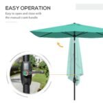 6.5' x 10' Patio Market Umbrella with Crank and Tilt - Image 5