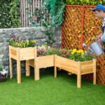Raised Garden Bed Set of 3, Wooden Elevated Planter Box with Legs and Bed Liner, for Backyard and Patio to Grow Vegetables, Herbs, and Flowers, Natural - Image 2