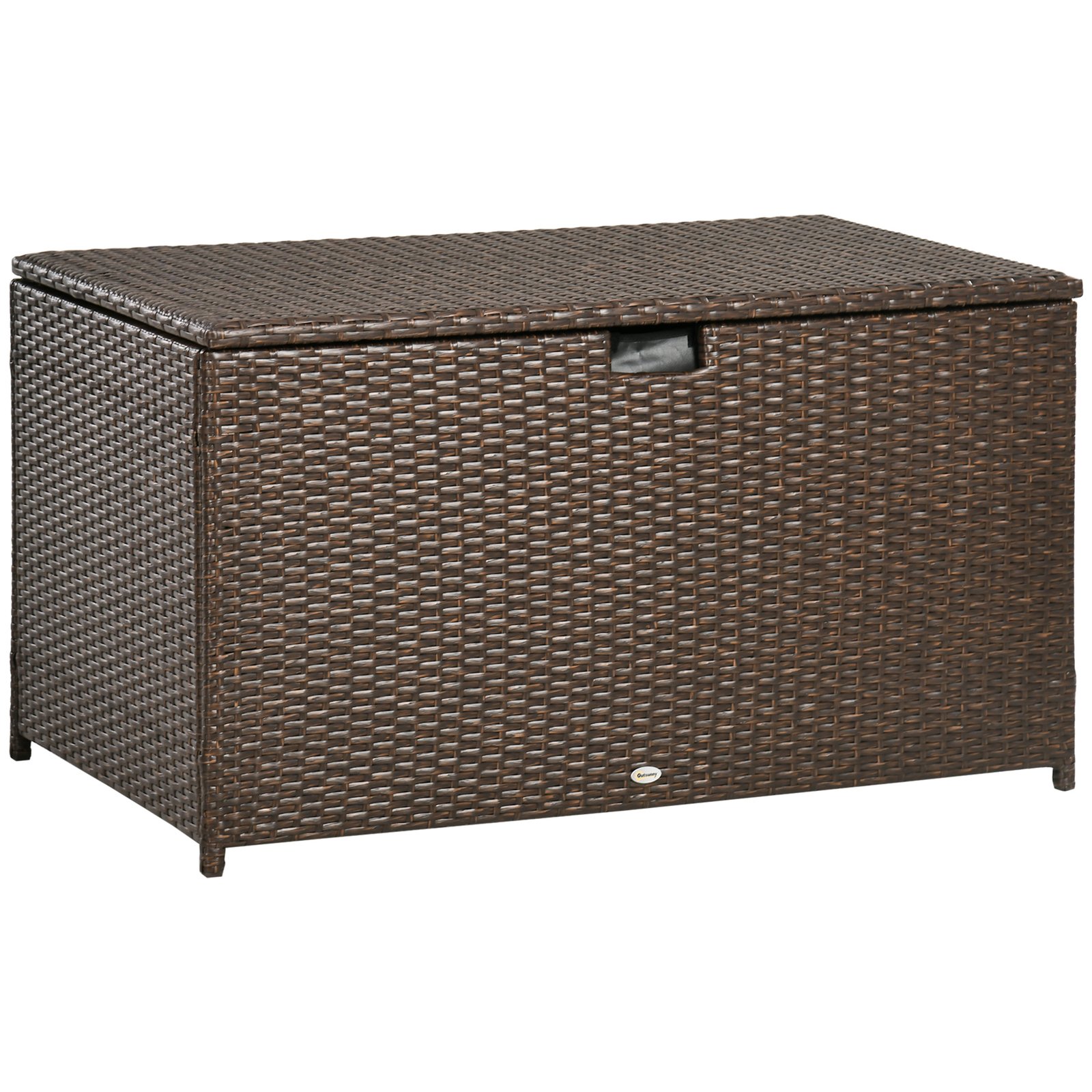 tap8ac19d9cf1a2df.jpg 113 Gallon Outdoor Storage Box, Rattan Deck Box for Indoor, Patio Furniture Cushions, Pool Garden Tools, Brown - Image 1