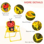 Kids Table and Chair Set, Outdoor Folding Garden Furniture, Picnic Table for Patio Backyard, with Removable & Height Adjustable Sun Umbrella, Red - Image 6