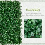 12 PCS Artificial Boxwood Panels Topiary Wall Greenery Backdrop, Privacy Hedge Screen 4 Layer Roll, Dark Green - Image 5